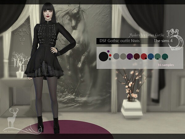 Modern Victorian Gothic  Gothic outfit Nivis by DanSimsFantasy from TSR