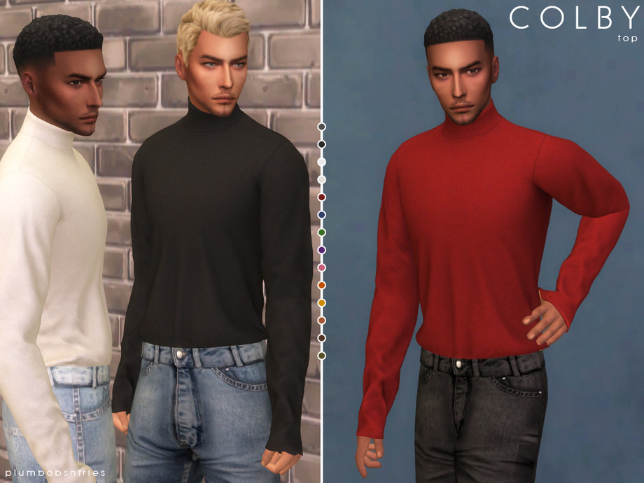 COLBY top by Plumbobs n Fries from TSR • Sims 4 Downloads