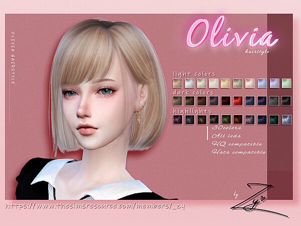 Olivia Hairstyle by Zy from TSR