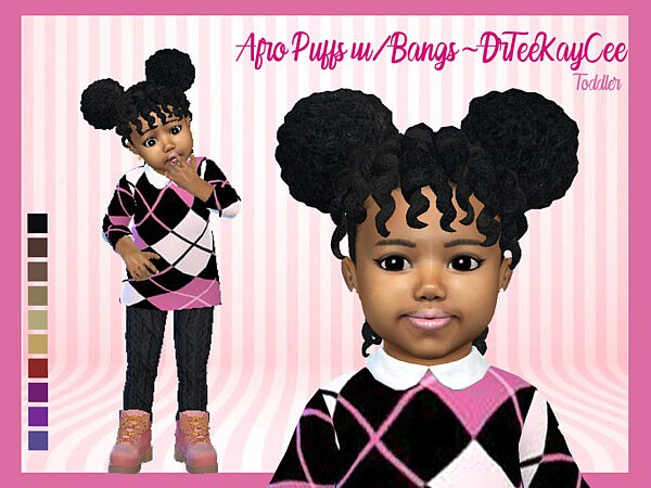 Afro Puffs with Twisty Bangs   Toddler by drteekaycee from TSR