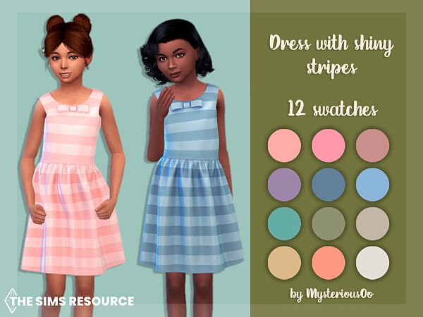 Dress with shiny stripes by MysteriousOo from TSR