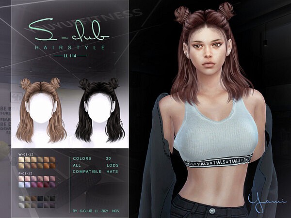 Double Half Bun hairstyle by S Club from TSR