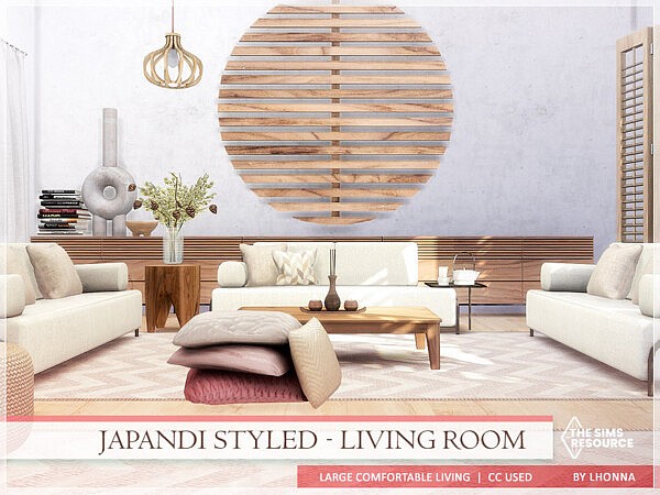 Japandi Styled   Living Room by Lhonna from TSR