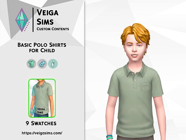 Basic Polo Shirts for Child by David Mtv from TSR