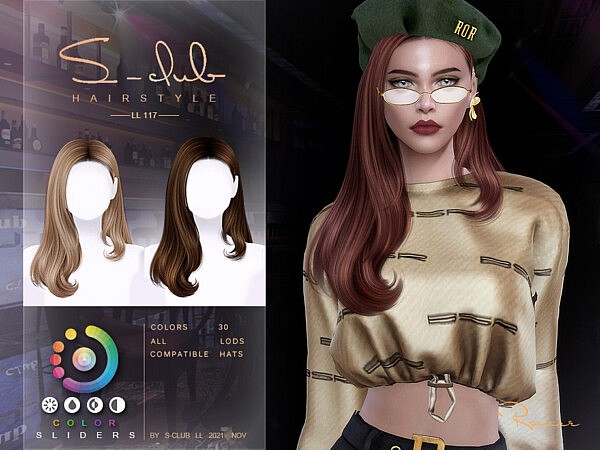 Mi Long curly hairstyle(Romee) by S Club from TSR