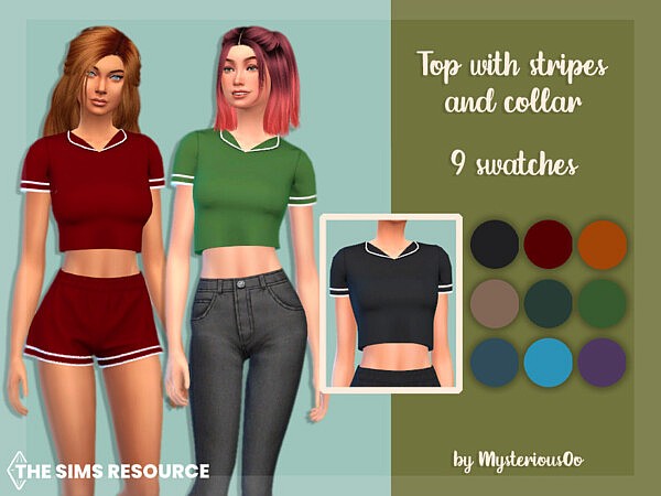 Top with stripes and collar by MysteriousOo from TSR
