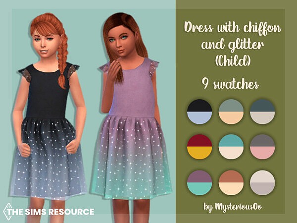 Dress with chiffon and glitter Child by MysteriousOo from TSR