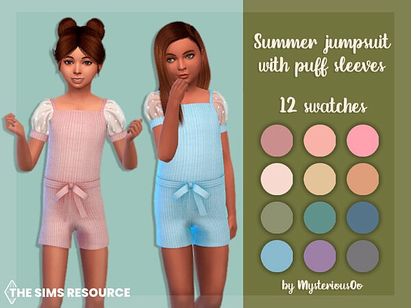Summer jumpsuit with puff sleeves by MysteriousOo from TSR