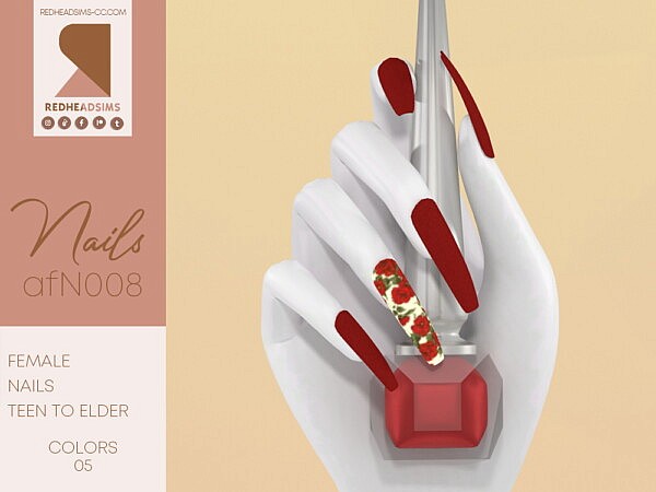 AF Nails N008 from Red Head Sims