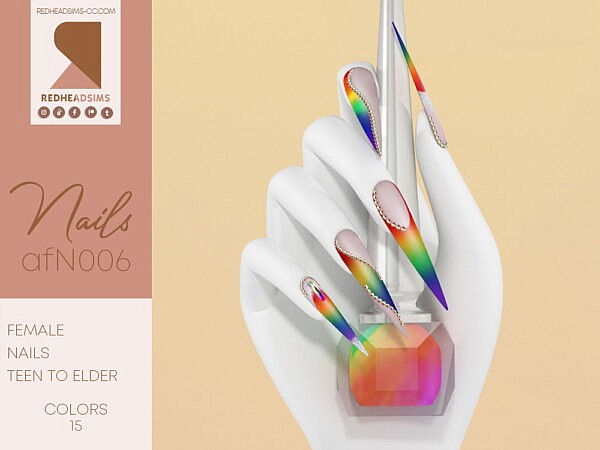 AF Nails N006 from Red Head Sims