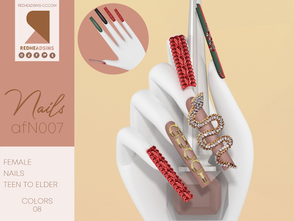 AF Nails N007 from Red Head Sims