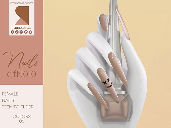 AF Nails N010 from Red Head Sims