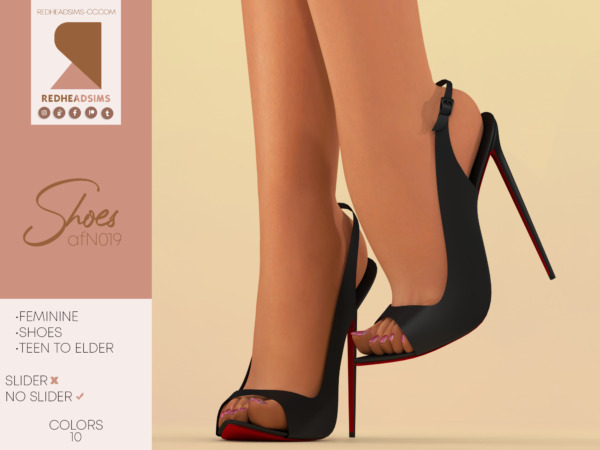 AF Shoes N019 from Red Head Sims