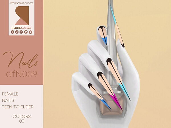 AF Nails N009 from Red Head Sims
