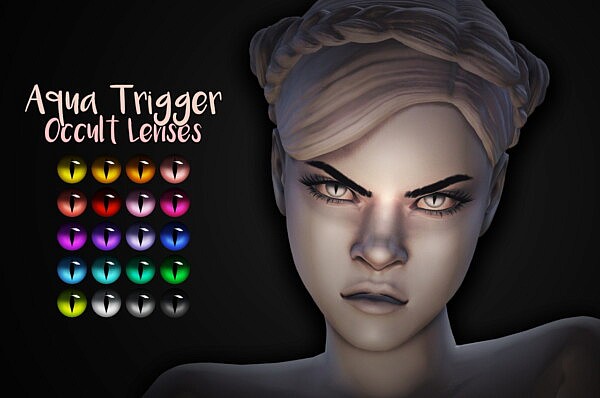 Aqua Trigger Occult Lenses With Slit Pupil from Miss Ruby Bird