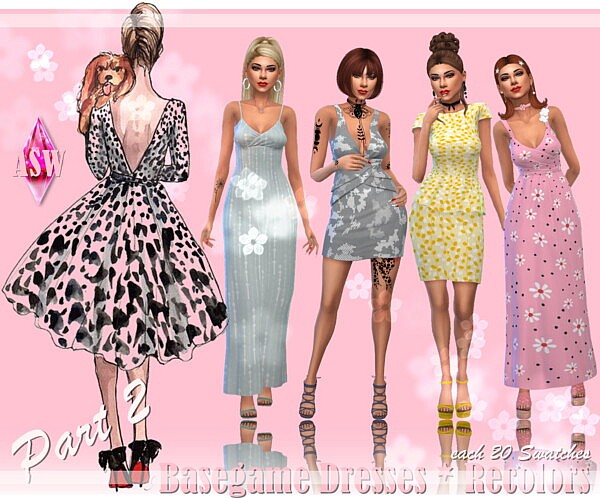 Basegame Dresses  Part 2 from Annett`s Sims 4 Welt