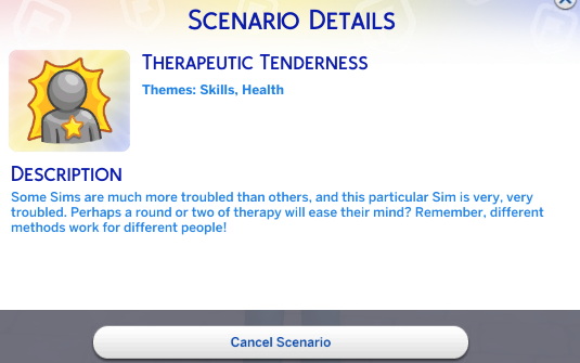 Custom Scenario Therapeutic Tenderness by DaleRune from Mod The Sims