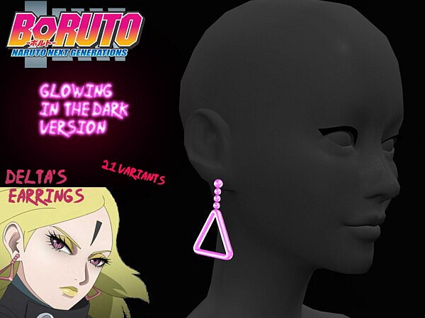 Deltas earings   glowing in the dark version by Amakesh from Mod The Sims