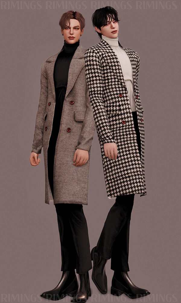 Double Button Long Coat Outfit from Rimings