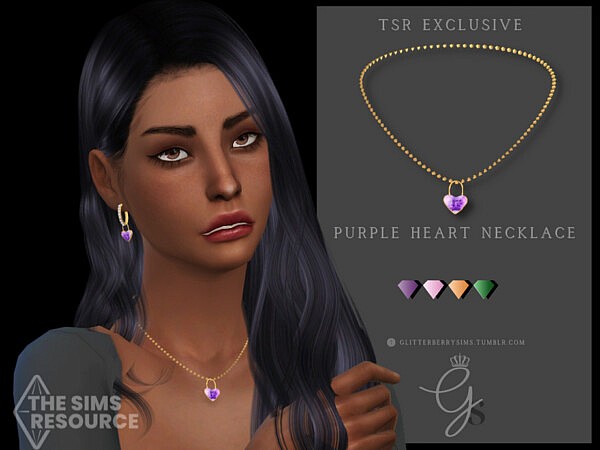 Purple Heart Necklace by Glitterberryfly from TSR