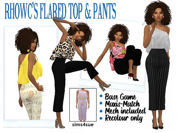 RHOWC’S Flared top and pants from Sims 4 Sue