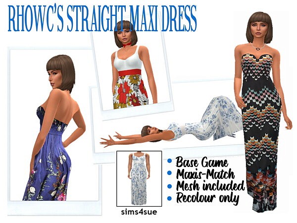 RHOWC’S Straight Maxi Dress from Sims 4 Sue