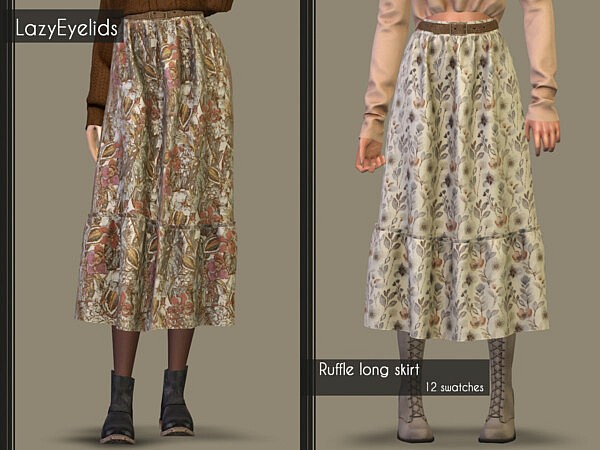 Ruffle Long Skirt from Lazyeyelids