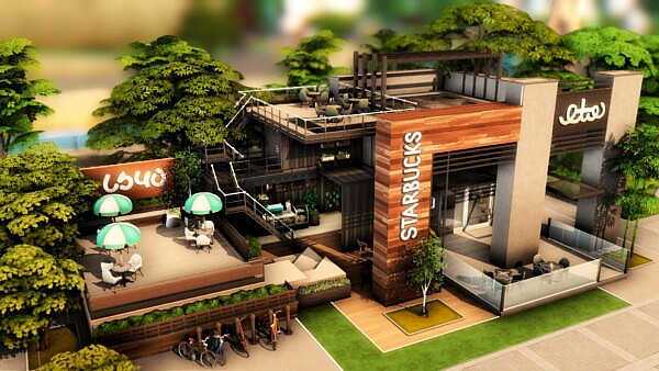 Starbucks Coffee Shop by plumbobkingdom from Mod The Sims