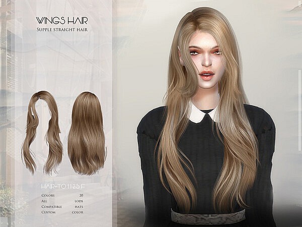 Supple straight hair by wingssims from TSR