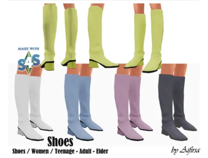 Women's boots from Aifirsa Sims • Sims 4 Downloads