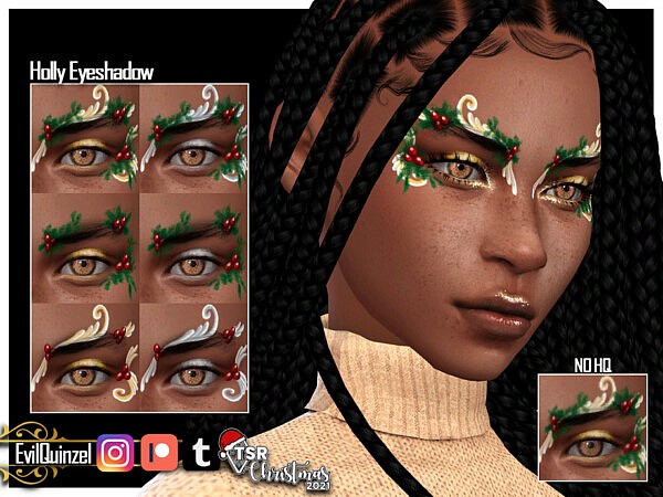 TSR Christmas 2021   Holly Eyeshadow by EvilQuinzel from TSR