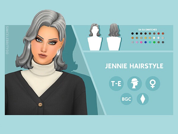 Jennie Hairstyle by simcelebrity00 from TSR