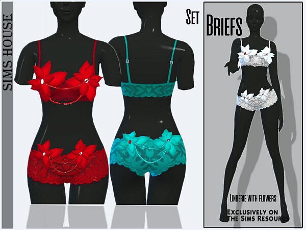 Set of Lingerie with flowers briefs by Sims House from TSR