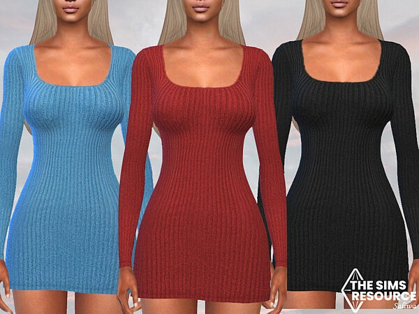 Round Neck Winter Dresses by Saliwa from TSR