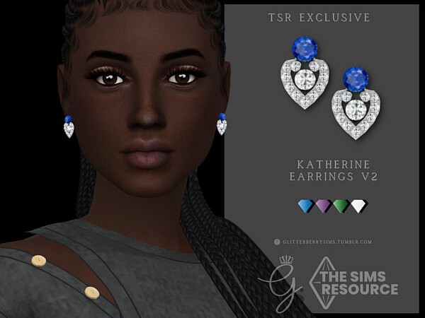 Katherine Earrings V2 by Glitterberryfly from TSR