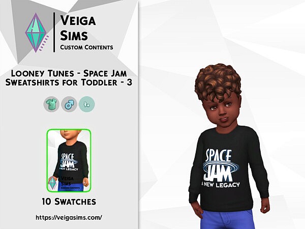 Space Jam Sweatshirts for Toddler   Set 3 by David Mtv from TSR