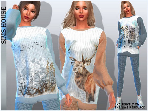 Home sweater with prints by Sims House from TSR