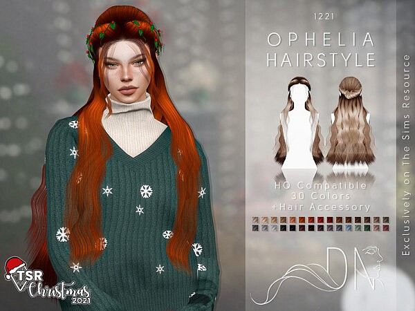 TSR Christmas 2021  Ophelia Hair Set by DarkNighTt from TSR