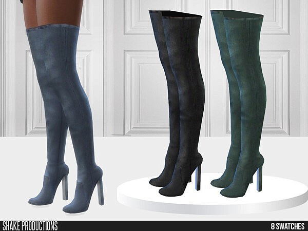 808   Denim High Heel Boots by ShakeProductions from TSR