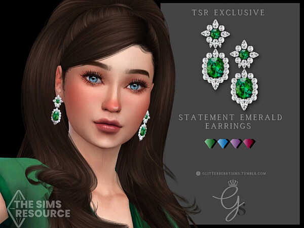 Emerald Statement Earrings by Glitterberryfly from TSR