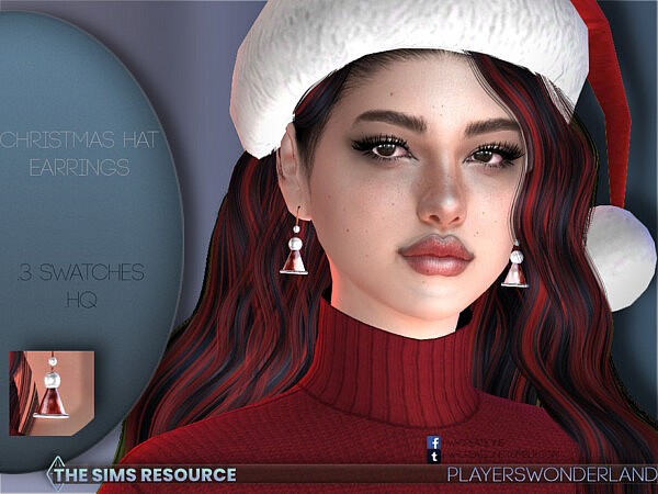 Christmas Hat Earrings by PlayersWonderland from TSR