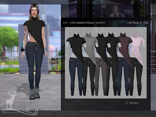 CYB URBAN FEMALE OUTFIT by DanSimsFantasy from TSR