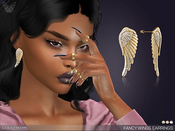 Fancy Wings Earrings by feyona from TSR