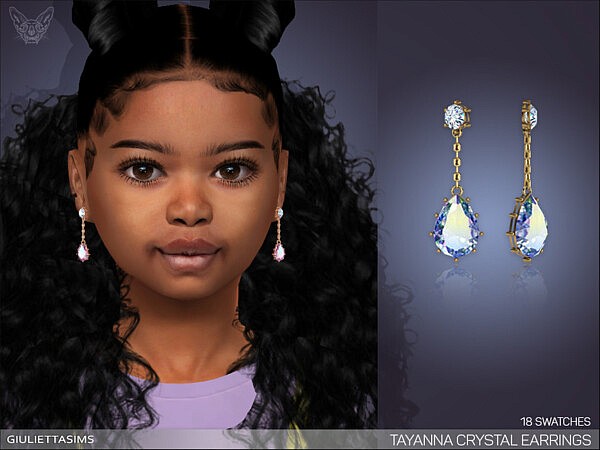 Tayanna Crystal Earrings For Kids by feyona from TSR