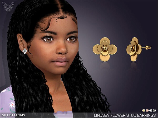 Lindsey Flower Stud Earrings For Kids by feyona from TSR