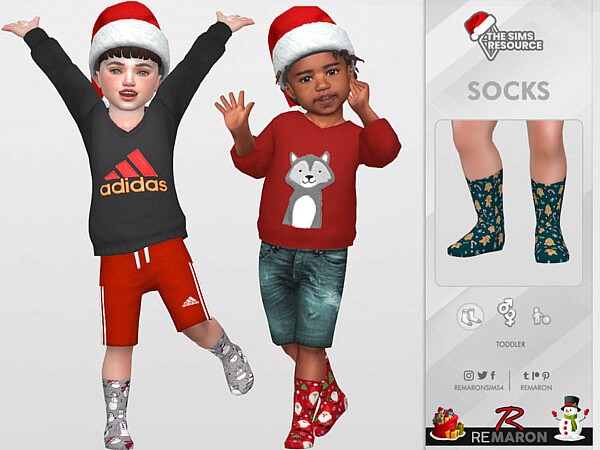 Christmas socks for toddler 01 by remaron from TSR