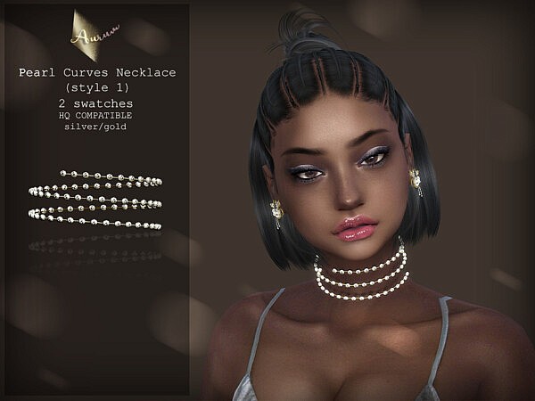 Pearl Curves Necklace (style 1) by AurumMusik from TSR