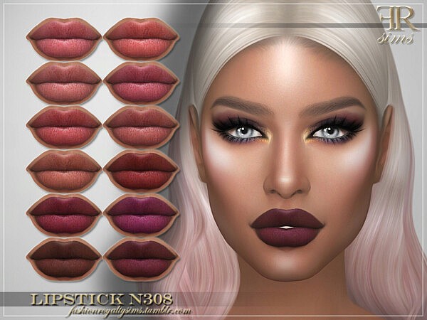 Lipstick N308 by FashionRoyaltySims from TSR
