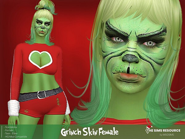 Grinch Skin Female by MSQSIMS from TSR