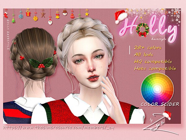 Christmas Holly Hairstyle by  zy from TSR